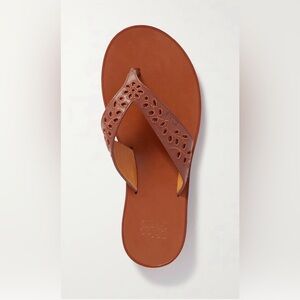 Chloe + NET SUSTAIN + Eres broderie anglaise leather flip flops